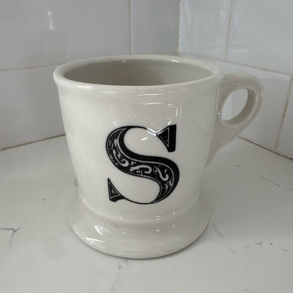 Anthropologie Other - Anthropologie Monogram Initial Coffee Mug Cup White Letter S